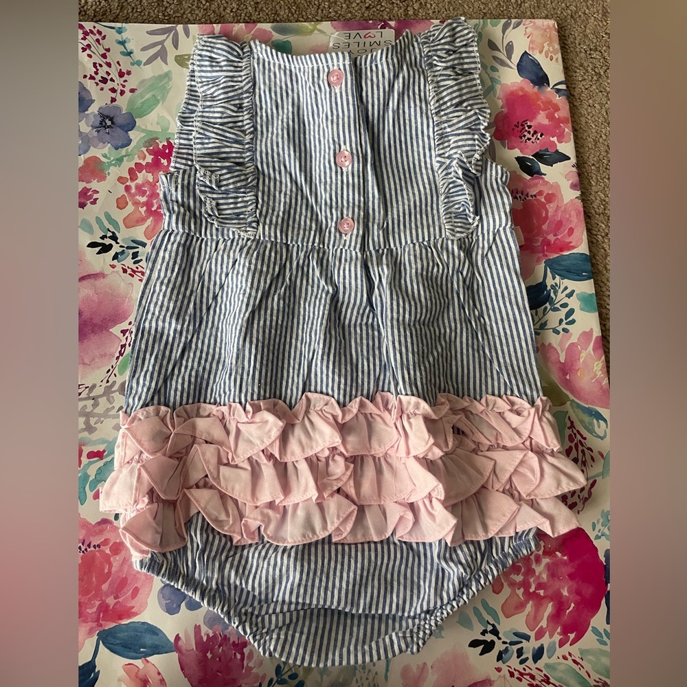 Ruffle butts seersucker striped ruffle romper - Picture 6 of 7